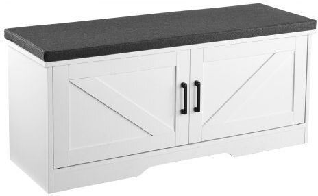 Entry Furniture with Shoe Rack & Bench White, Black 100x35.5x46cm