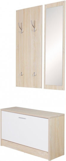 Thomas Entry Furniture with Mirror / Hanger & Shoe Rack 80x27x175cm