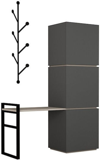 Mello Entry Furniture with Hanger / Shoe Rack & Wardrobe Charcoal 109x39x149cm Mello Entry Furniture with Hanger / Shoe Rack & Wardrobe Charcoal 109x39x149cm