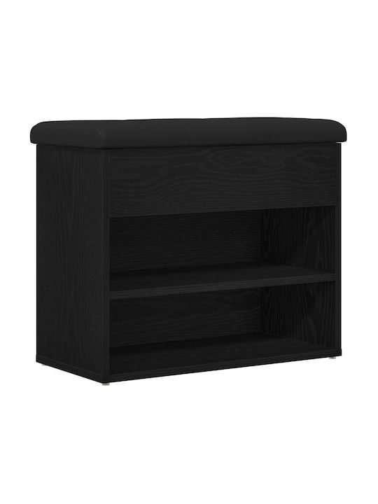 Έπιπλο Εισόδου με Παγκάκι Μαύρο Δρυς 60x30x48εκ.