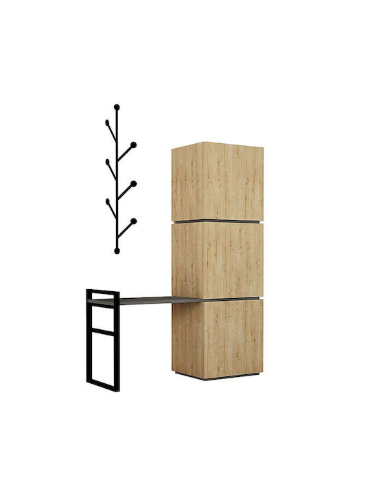 Mello Eingangsmöbel mit Garderobe / Schuhschrank & Schrank Natural 109x39x149cm