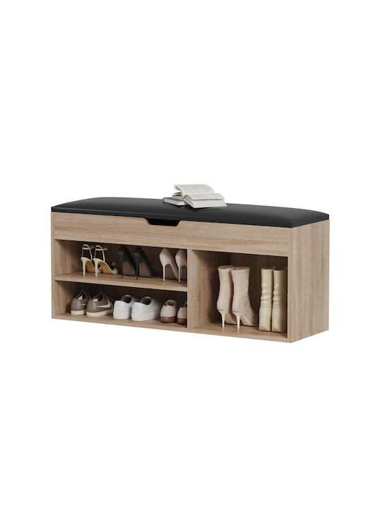 Entry Furniture with Shoe Rack & Bench Σοναμά-καφέ 100x30x44cm