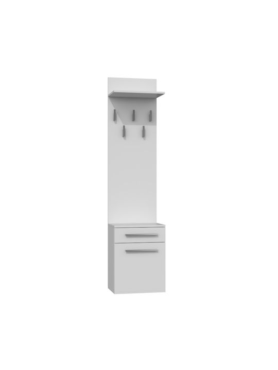 Duo Entry Furniture with Hanger & Shoe Rack White 50x27x124cm