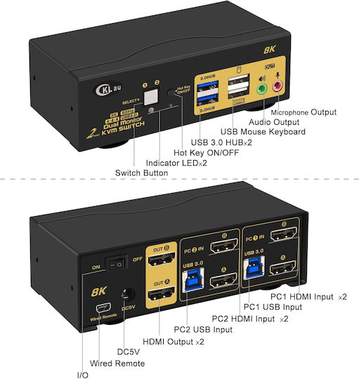 B0B6ZPPNMR KVM & Data Switch με USB 3.0 / HDMI