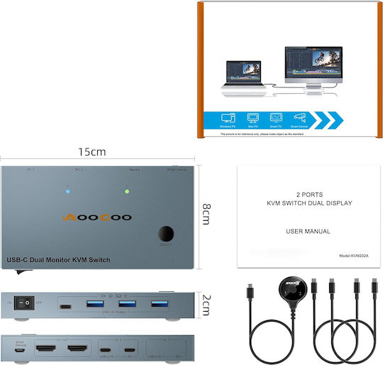 B0F8B8W4TW KVM & Data Switch με USB-C / USB 3.0 / USB / HDMI