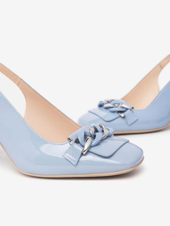 Lackleder Pumps Hellblaue