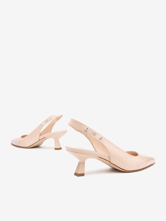 Pantofi Cu Toc Din Piele Roz