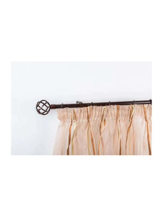 Extendable Metallic Single Curtain Pole 160-300cm Brown-Gold