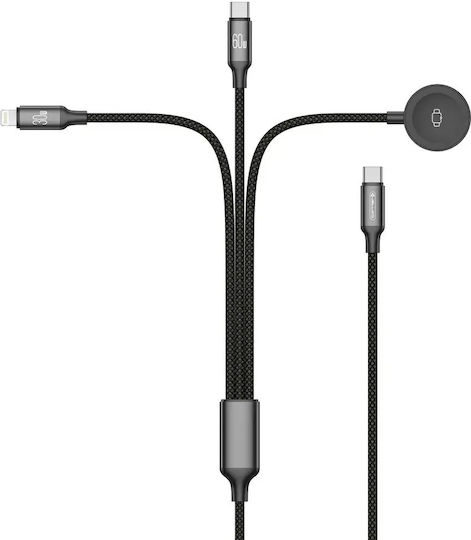 Jellico Mehrere Anschlusskabel B25 3in1 Apple Watch 3.1a 1,2 m Schwarzes
