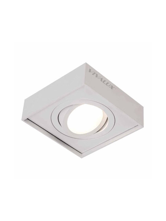 Recessed Τετράγωνο Χωνευτό Σποτ με Ντουί G5.3 Λευκό 9.6x9.6εκ.