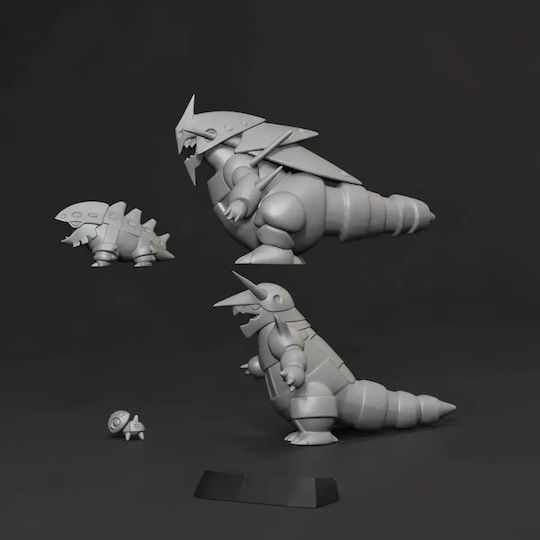 Φιγούρα Pokemon Collection Aron Lairon Aggron Mega Evolution 3d Εκτυπωμένη-7 6 Cm 1:24