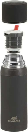 Rivacase Flask Bottle Thermos Stainless Steel 500ml Black with Cap-Cup