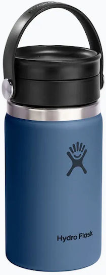 Hydro Flask Wide Flex Sip Lid Ποτήρι Θερμός Ανοξείδωτο 355ml Harbor Blue με Λαβή