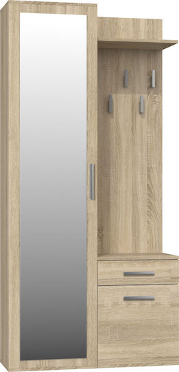 Gar Duo Мебели за антре с Огледало Шкаф за Обувки и Гардероб Sonoma 72x50x180 см