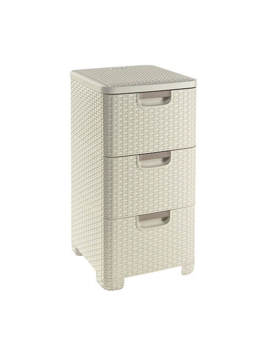 Entry Furniture with Wardrobe Cream 33x38x63cm