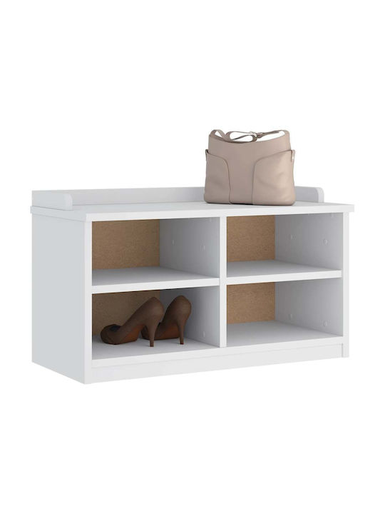 Sandens Mobilier de Intrare cu Dulap pentru Pantofi & Bancă Alb 87x40x50cm