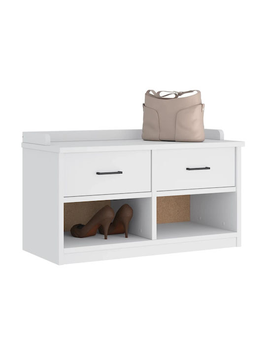 Sandens Mobilier de Intrare cu Dulap pentru Pantofi & Bancă Alb 87x40x50cm