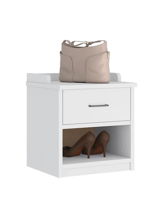 Mobilier de Intrare cu Dulap pentru Pantofi & Bancă Alb 45x40x50cm