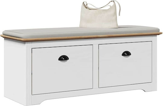Mobilier de Intrare cu Dulap pentru Pantofi White and Brown 114x40x45cm Mobilier de Intrare cu Dulap pentru Pantofi White and Brown 114x40x45cm
