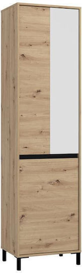 P1 Ог Мебели за антре с Огледало Artisan Oak Черен Матиран 55x40x205см