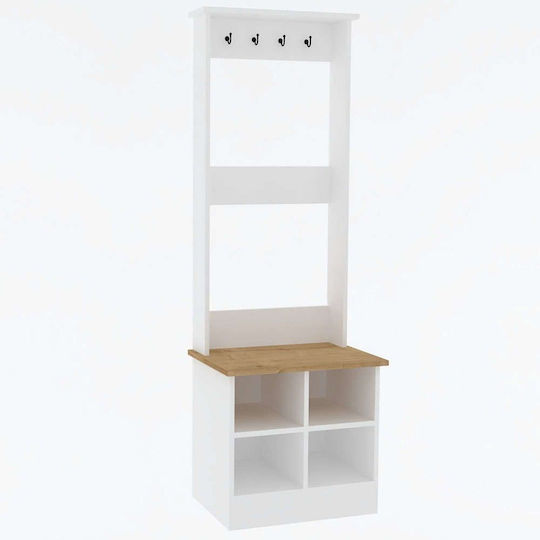 Mobilier de Intrare cu Dulap pentru Pantofi Sonoma-white 64x43x175cm