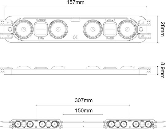 LED Модул 220V 3W Топло Бяло 1 Брой 92010901-045