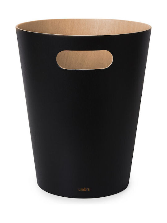 Umbra Woodrow Office Wooden Waste Bin 7.5lt Black 23x22.9x28cm