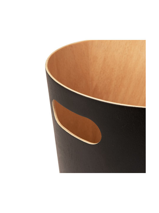 Umbra Woodrow Office Wooden Waste Bin 7.5lt Black 23x22.9x28cm