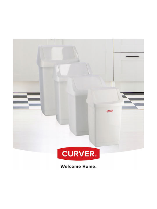 Curver Пластмаса Кошче за офисни отпадъци 15лт Бял 23.5x23.5x28см