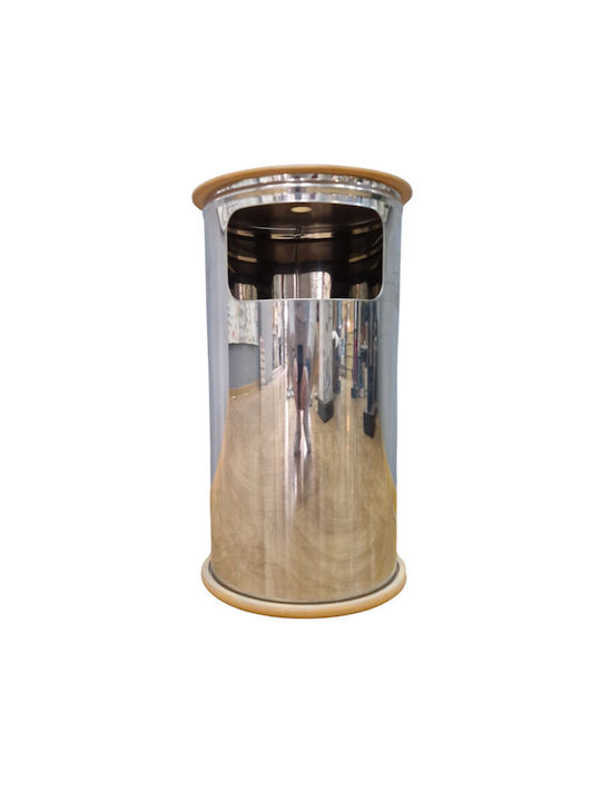 Office Metal Waste Bin Silver 28x28x50cm