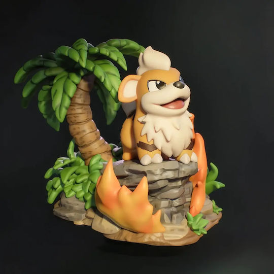Chibi Growlithe Pokemon Sculpture 3D Druck 3D Gedruckt 7,6 Cm 1:24