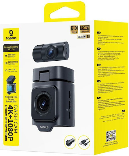 Baseus PrimeTrip VD1 Pro Autodigitale Videorekorder Set 4K Mit Bildschirm WLAN GPS und Rückfahrkamera