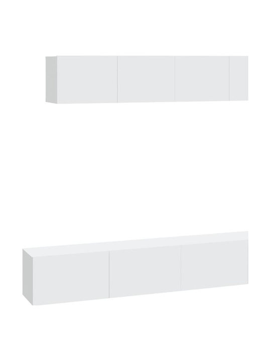 Living Room TV Unit White 4pcs L100xW30xH30cm