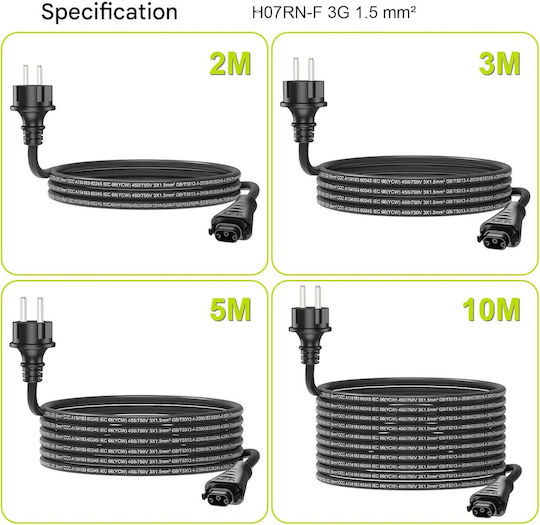 Bc05 Cablu De Alimentare 2 M Hms Solar Micro-invertor Ip68 Conector Bc05 La Ștecher Schuko Rezistent La Intemperii Conexiune Sigură Stabilă Instalare Rapidă Flexibil Instalare În Grădină Exterior