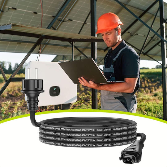 Bc05 Cablu De Alimentare 2 M Hms Solar Micro-invertor Ip68 Conector Bc05 La Ștecher Schuko Rezistent La Intemperii Conexiune Sigură Stabilă Instalare Rapidă Flexibil Instalare În Grădină Exterior