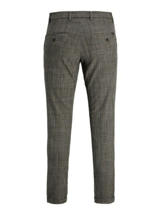 Pantaloni Chino Elastic Dark Grey Check
