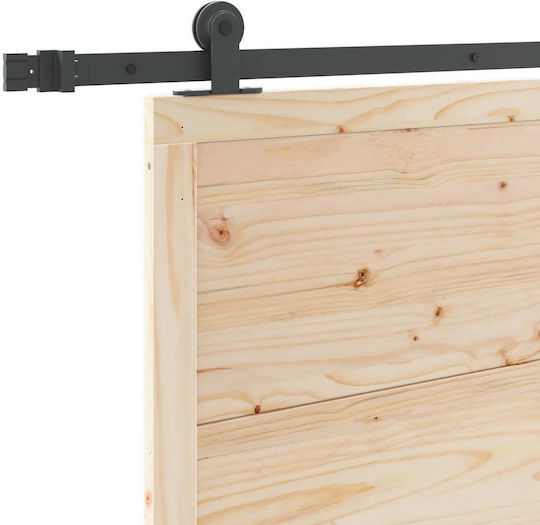 Ușă Glisantă Natural 100 X 208 Cm Lemn Masiv De Pin 3445611 Maro