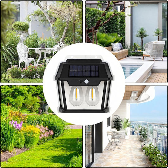 Lampă Solară de Perete 38W 600lm Alb Cald cu Senzor de Mișcare și Fotocelulă IP44 18x6.5x17.5cm