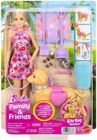 Barbie Walk & Potty Malibu Κούκλα για 3+ Ετών