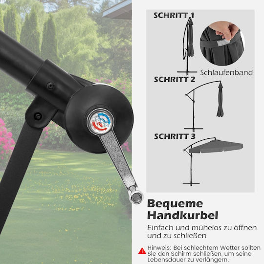 TnS Garten- und Terrassen-Sonnenschirm Metall Grau TnS Garten- und Terrassen-Sonnenschirm Metall Grau