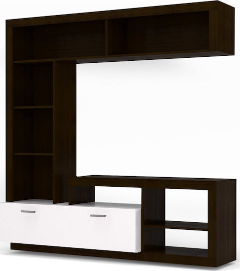 Σύνθετο Σαλονιού Floks Wenge / Λευκό Μ170xΒ41xΥ170εκ.