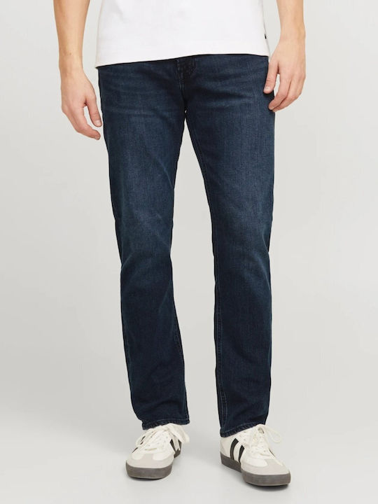 Men's Elastic Jeans Pants with Regular Straight Fit Dark Navy