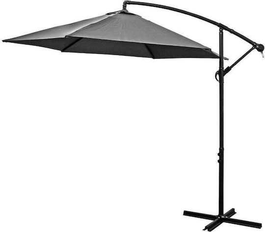 Umbrelă Suspendată Metalică Gri 3x3m