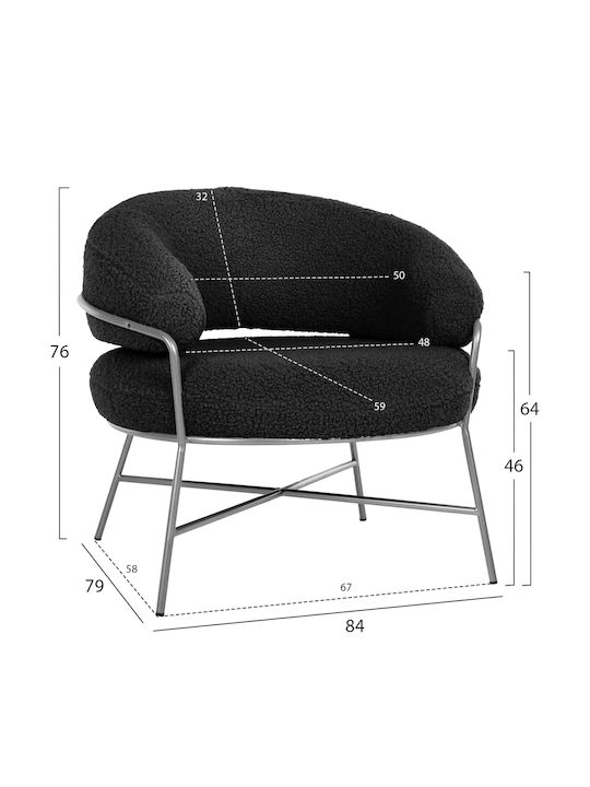 Trudi Armchair Black 84x79x76cm