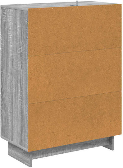 Bufet din Lemn și Metal cu Sertare Sonoma Gri 66x34.5x90cm