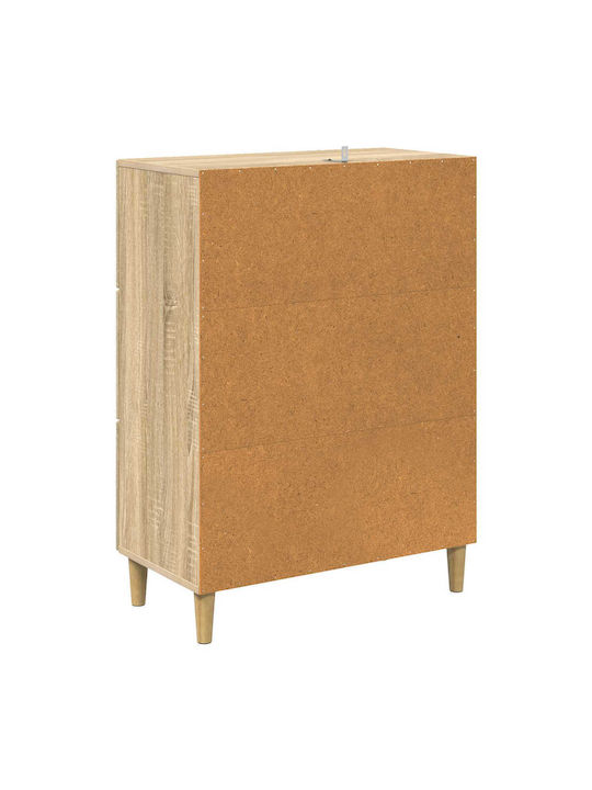 Wooden Sideboard with Drawers Brown 66x34.5x90cm