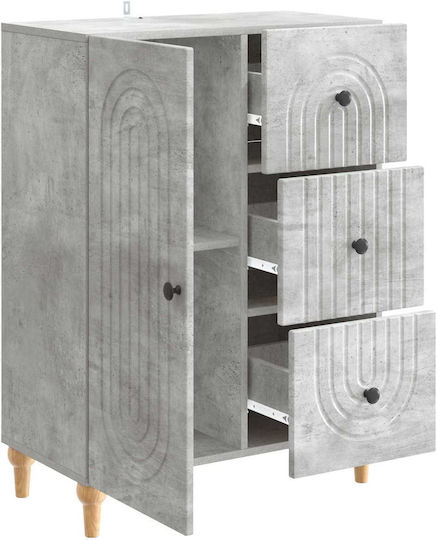 Bufet Din Lemn cu Sertare Gri Beton 66x34.5x90cm