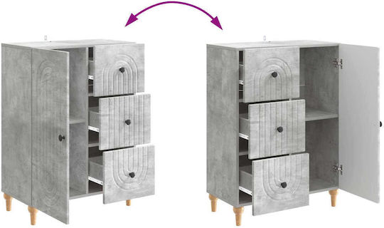 Bufet Din Lemn cu Sertare Gri Beton 66x34.5x90cm