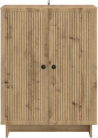 Sideboard aus Holz & Metall Eiche 66x34.5x90cm