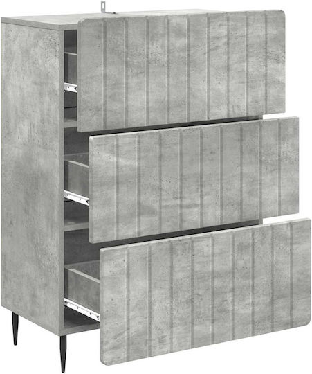 Bufet Din Lemn cu Sertare Gri Beton 66x34.5x92cm
